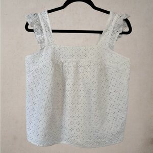 GAP White Eyelet Sleeveless Top Small
